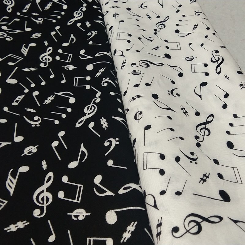 100%  almindeligt bomuldsstof viaphil musik personale trykte musikalsk notation stof patchwork klud kjole boligindretning