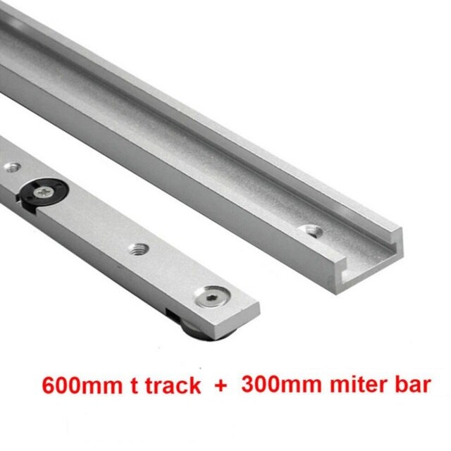 2Pcs Aluminum Alloy Miter Track And Miter Bar Slider Table Saw Woodworking Tool 600mm With 300mm/450mm DIY Woodworking Tools: 2