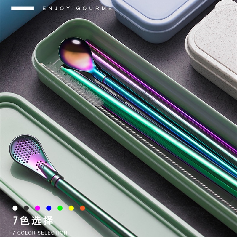 metal straw stainless yerba mate metal straws reusable straw bag eco friendly stainless steel straw for beer Tapioca Pearls tube