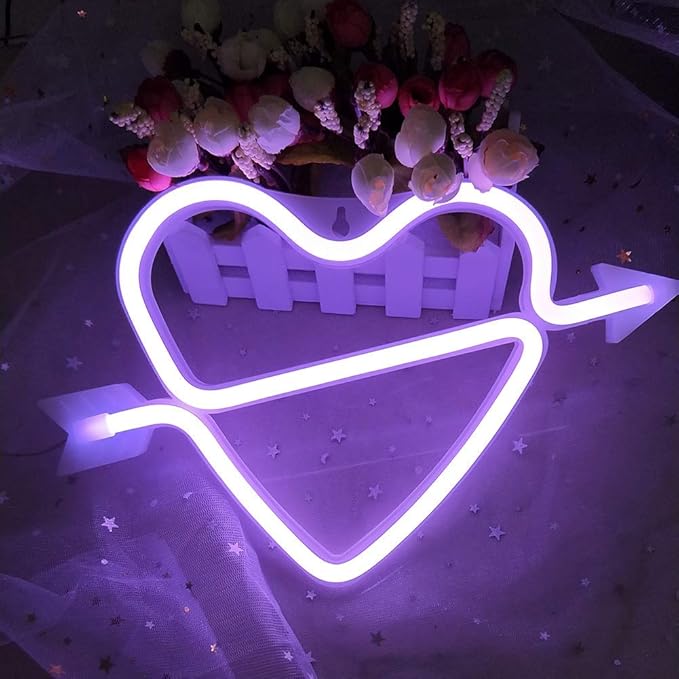 Luz de neón decorativa LED multifuncional para dormitorio, atmósfera del hogar, luz decorativa de primavera y verano, luz de estilo para fiestas navideñas, luz nocturna para habitación de niños, USB o con batería: Negro