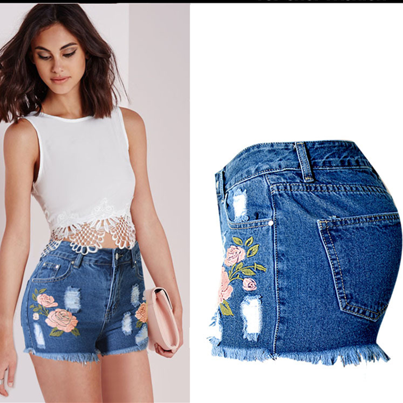 Pantalones cortos de jeans agujero mujer Pantalones cortos ajustados vaqueros para mujeres vaqueros mujer jean denim Pantalones cortos pantalón jean femme