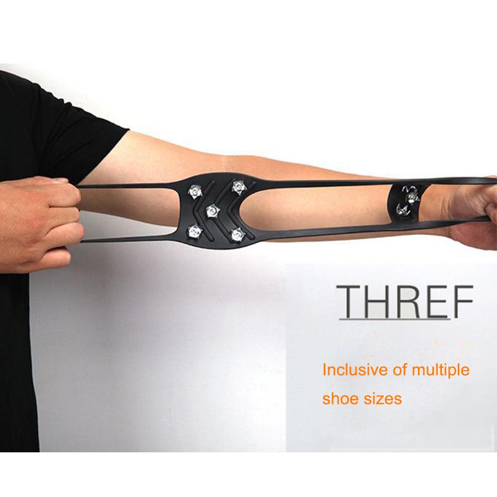 Winter Outdoor Anti-Skid Ice Climbing Shoe Spikes Ice Grips Cleats Over Snow Shoes Covers Crampon Stretch Tight Rubber Band