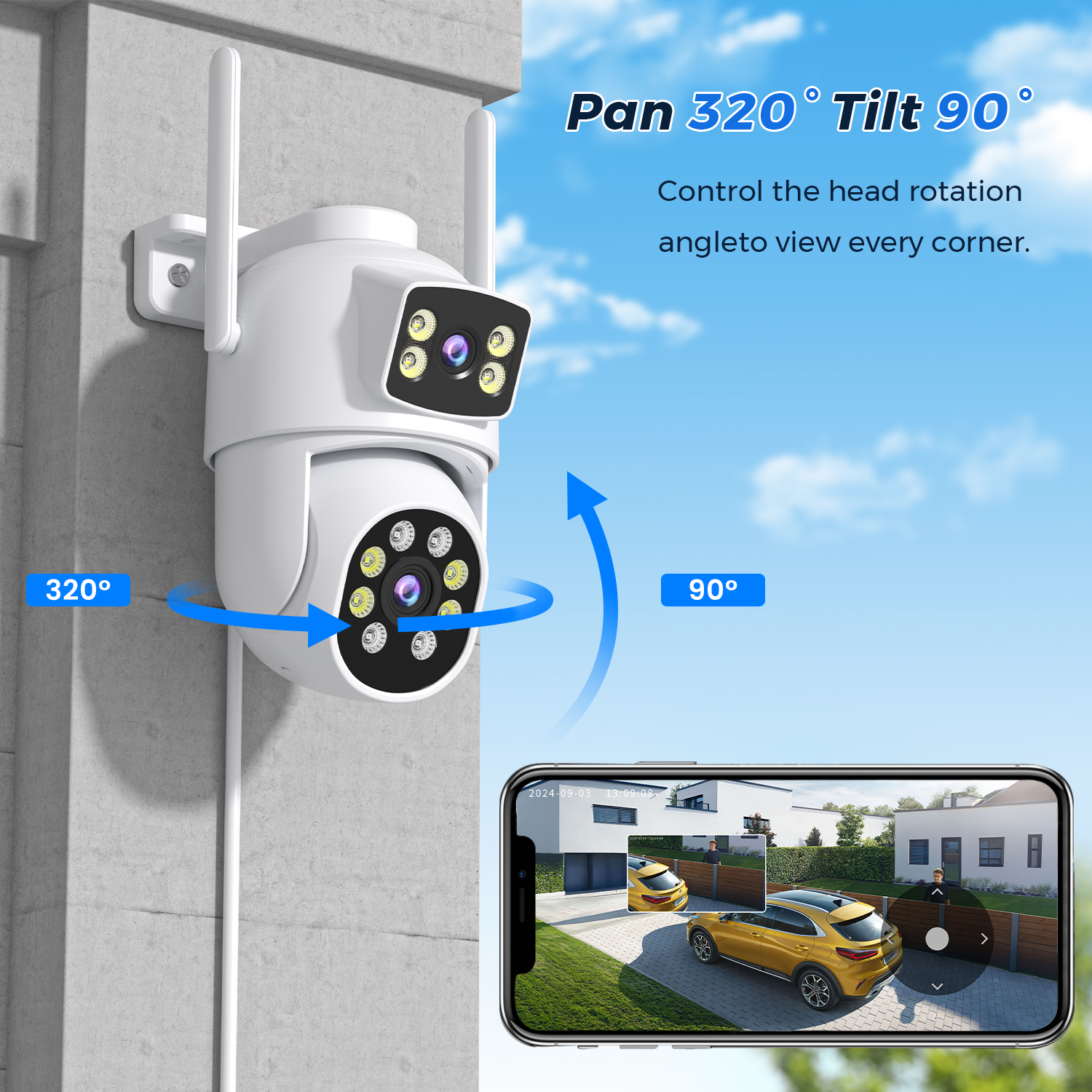 BESDER 10MP IP Camera Wifi Dual Lens Outdoor Auto Tracking Night Vision 5G HZ Wifi CCTV Surveillance Camera Security Protection