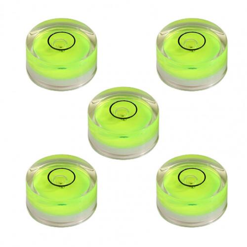 5Pcs Acrylic Round Bubble Spirit Level Double-circle Universal Bullseye Level Measuring Instrument Measurement Tool: Green