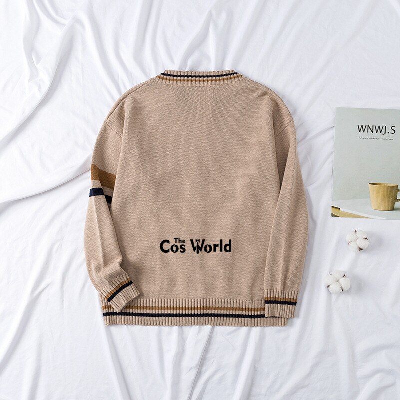 Shui Yuan Ding-cárdigan de punto de manga larga, suéter con cuello en V, prendas de vestir para uniforme escolar JK DK, ropa para estudiantes, primavera y otoño
