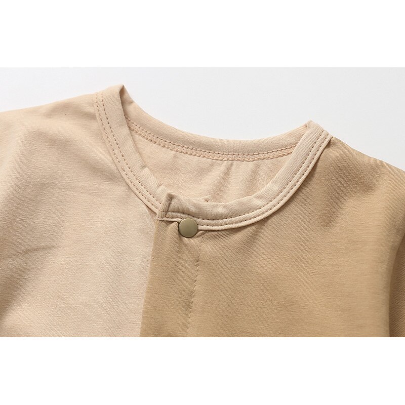 Focusnorm baby jongens romper kleding enkelrijs korte mouwen cartoon print kaki casual outfits