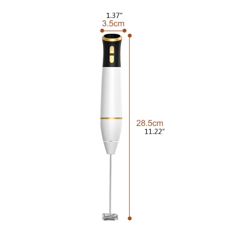 Practical Electric Hand-held Milk Frother Whisk USB Rechargeable 2 Speed Beverage Coffee Blender Foam Machine Food Blender