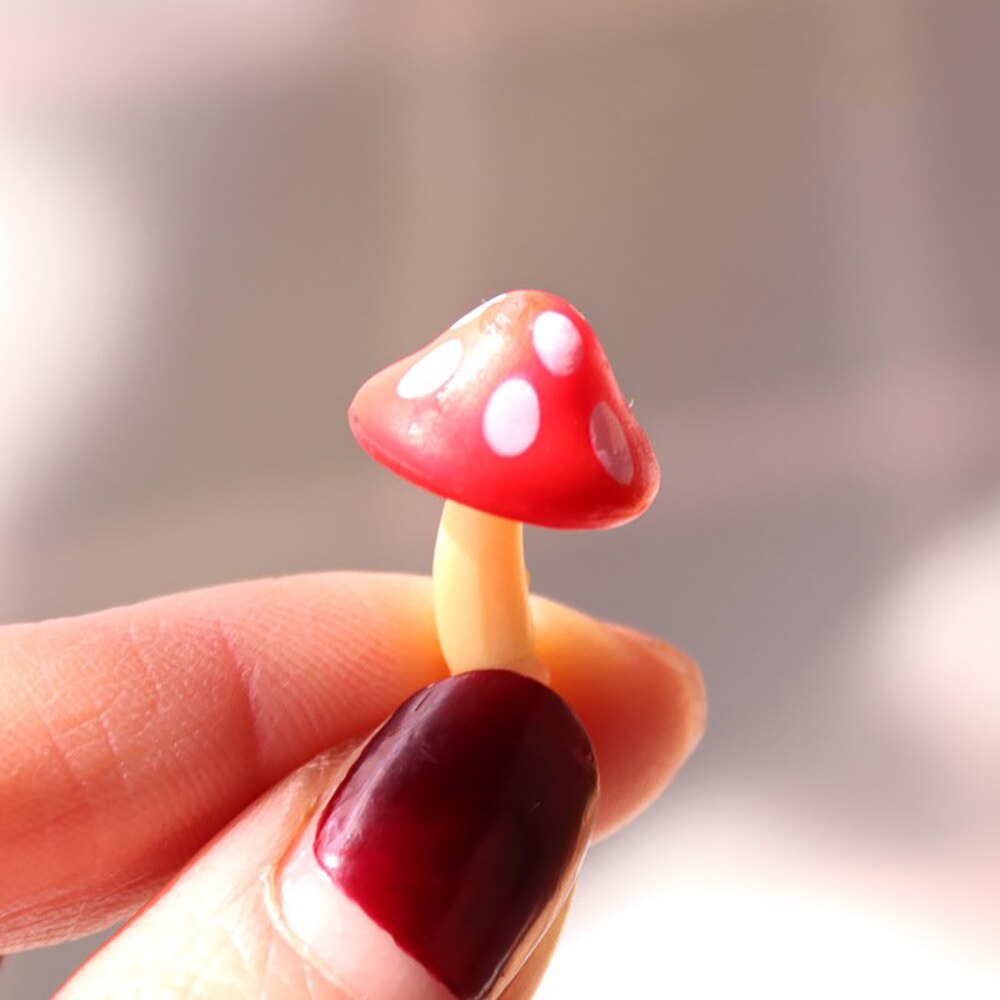 5 stk mini champignon plast figurer håndværk diy miniature dyr mikro landskab hjem indretning til mikro landskab yard bonsai
