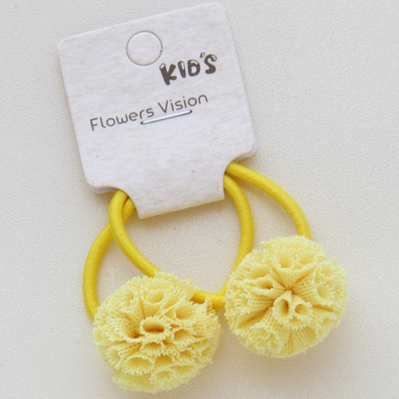 2 Stks/partij Bal Student Kleur Kralen Haar Touw Meisjes Haar Accessoires Paardenstaart Elastische Haar Band Haar Band: 1 yellow