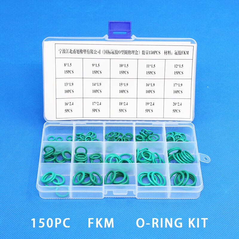 Fluorgummi ring fkm o ring tätning fkm tätning o-ringar bricka gummi eller sats sortiment kit set box ring: Bgf -150