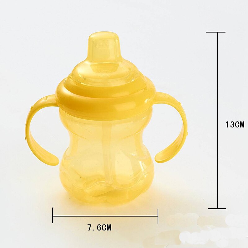 Babymugg barn utomhussportmuggar med handtag läckagesäker sugkopp plastmugg baby learning drickskopp