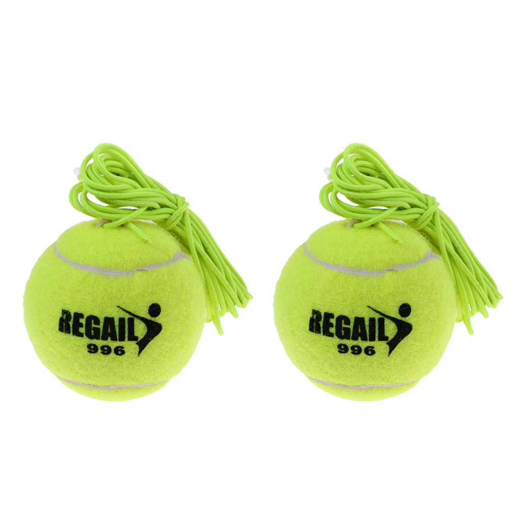 Pack de 2 pelotas de tenis con cordón elástico para entrenamiento