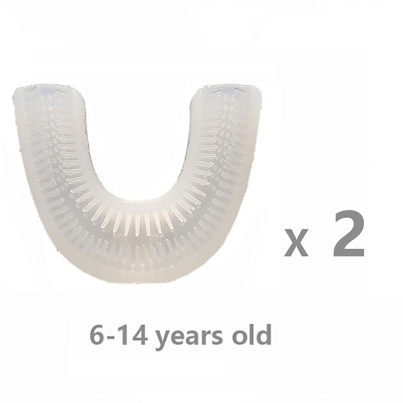 Kids Smart 360 Graden U Elektrische Tandenborstel Vervangen Tandenborstel Hoofd Siliconen Materiaal Geen Bpa: 2pc-6-14Y