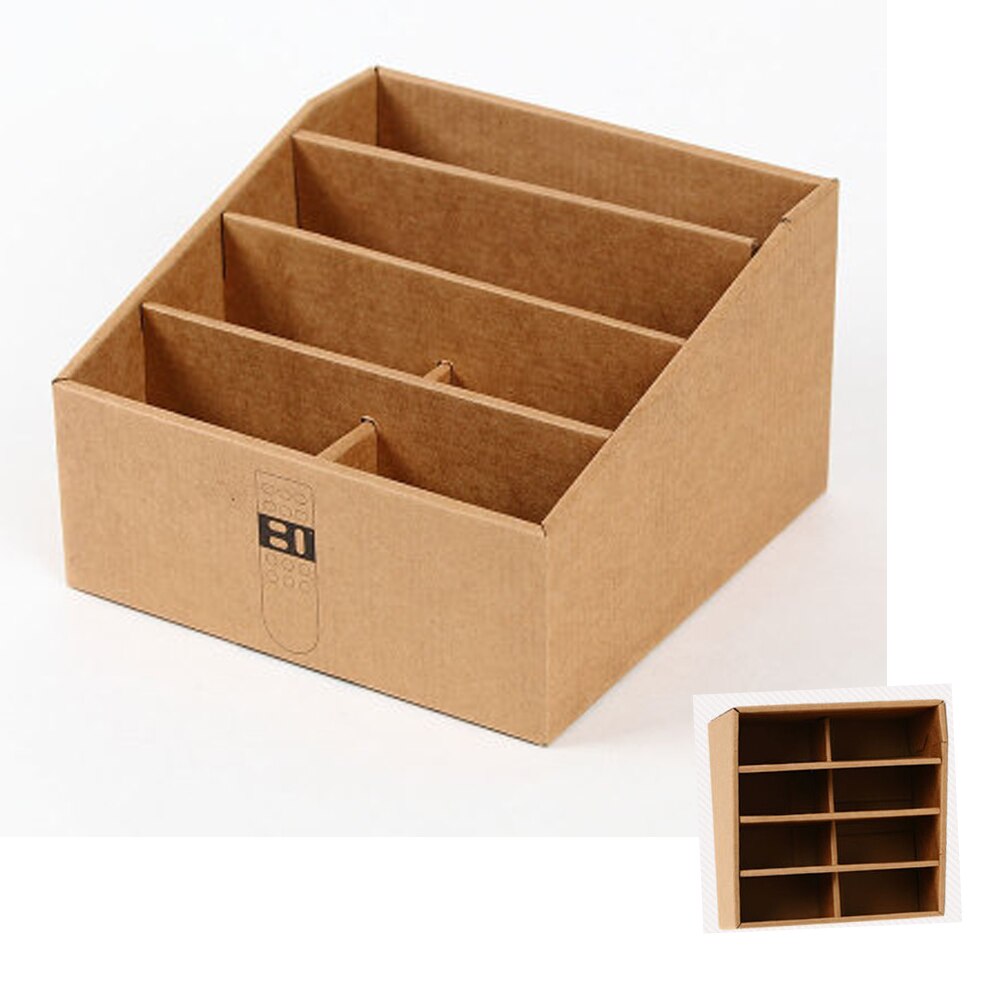 Foldaway Storage Trapezium Home Desk Top Organizer 8 Grids Remote Mobile Holder Corrugate Storage For Meeting Room(8PCS)