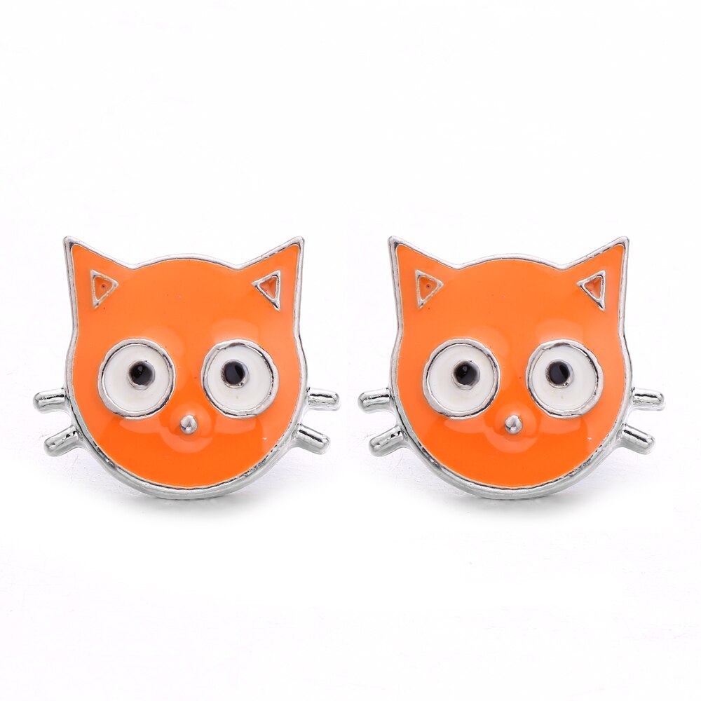 cat Mini Buttons Charms 12mm Metal Snap Button for snap jewelry XH6015: H