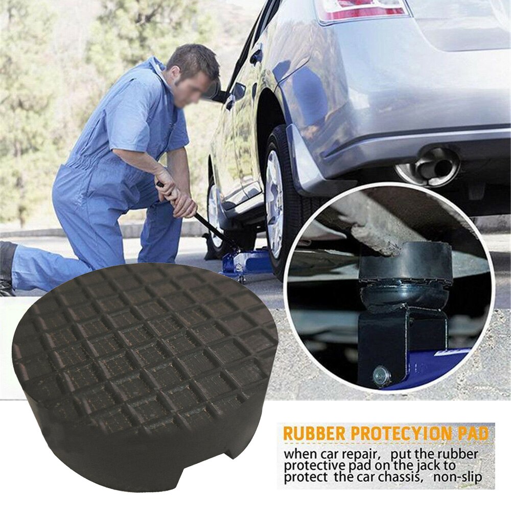Floor Rubber mat Slotted Rubber Jack For Pinch Weld Side Lifting Black 1pc