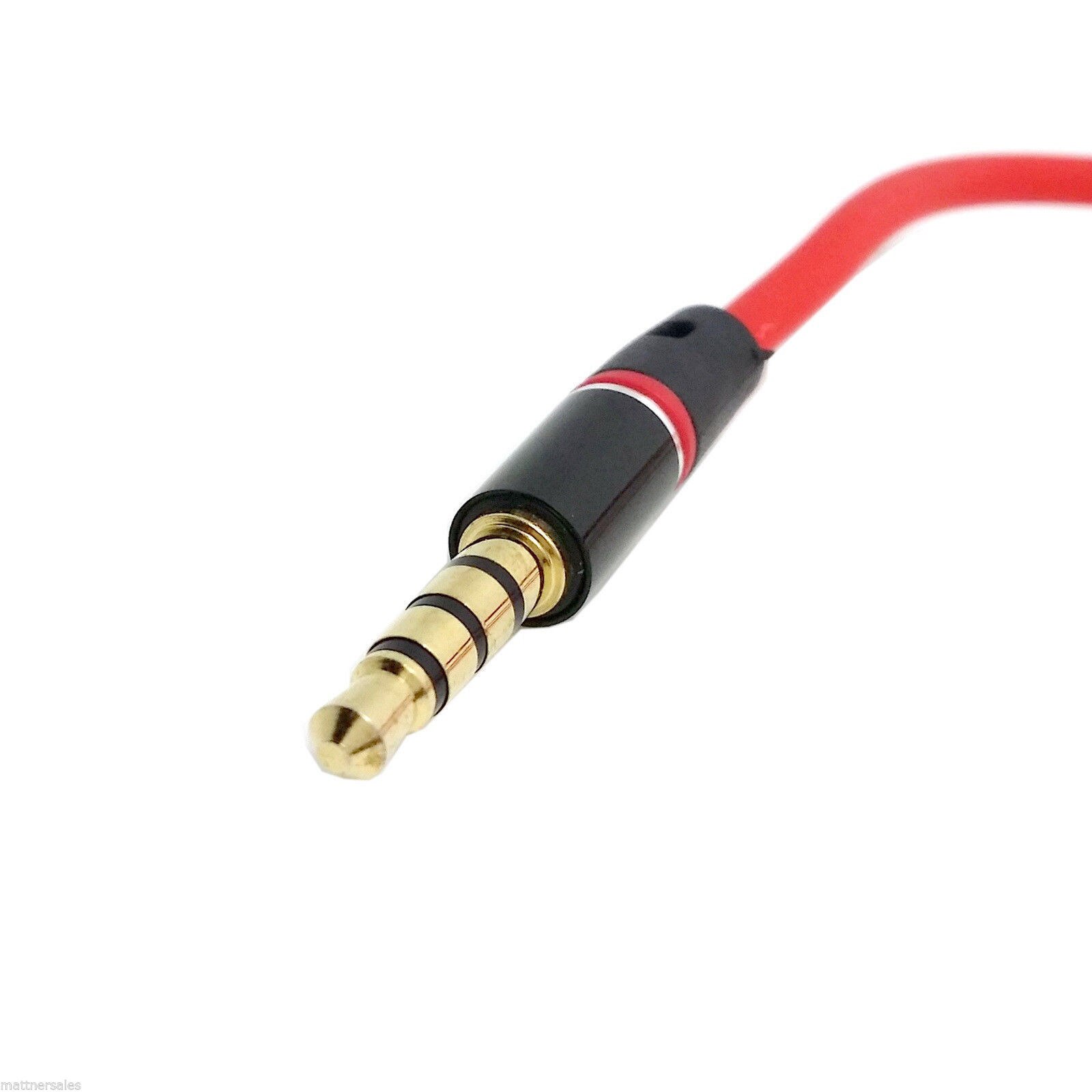 Premium Red Gold Tipped Aux Cable Stereo Audio 3.5mm Input Cord Male to Male for iphone phone mp3 mp4 latop pc ipad pad