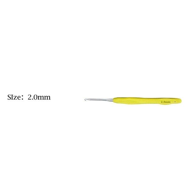 1pc Aluminum Crochet Hook Crochet Needles 2-10mm For Knitting Sewing Needles Tool With Randomly Soft Rubber Handle: 2MM