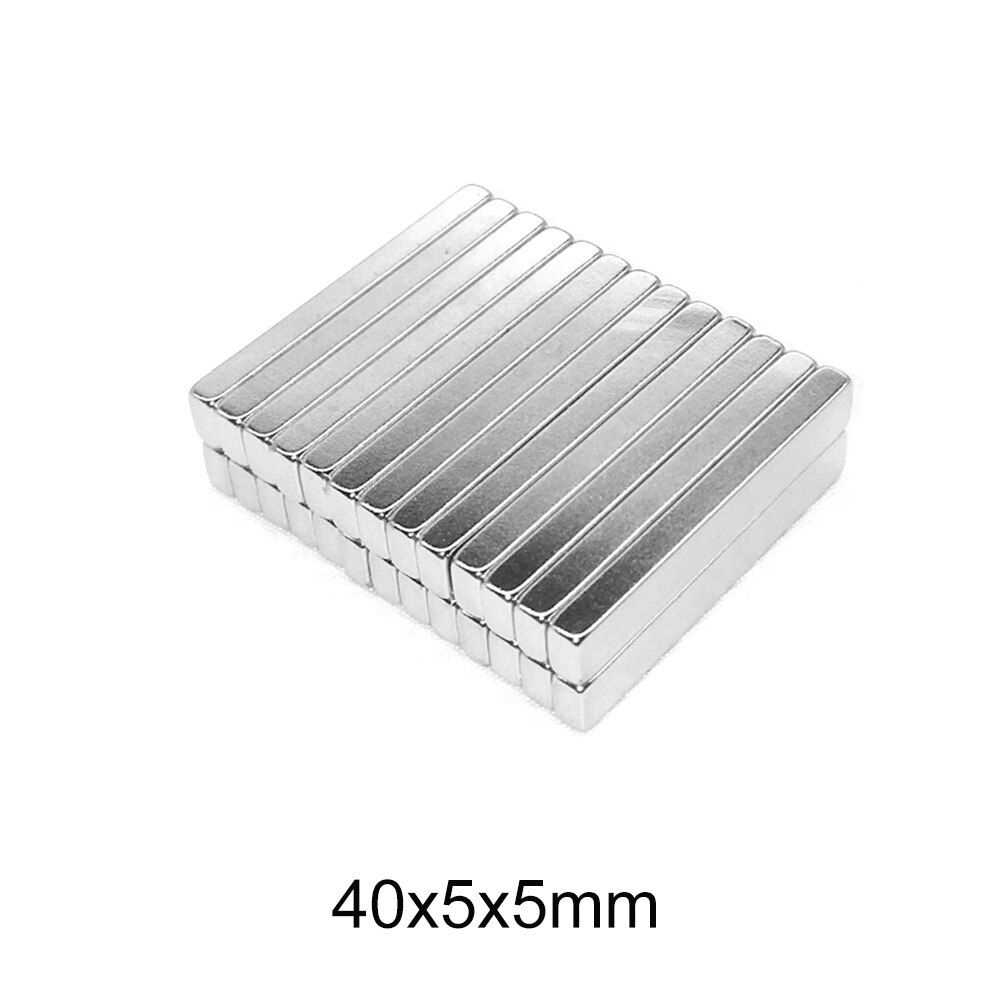 5/10/20/30/50 stuks 40 x 5 x 5 sterke kwadratische neodymiummagneet 40*5*5 krachtige permanente magneten 40 x 5 x 5mm blokkenzoekmagneet  n35 40 x 5