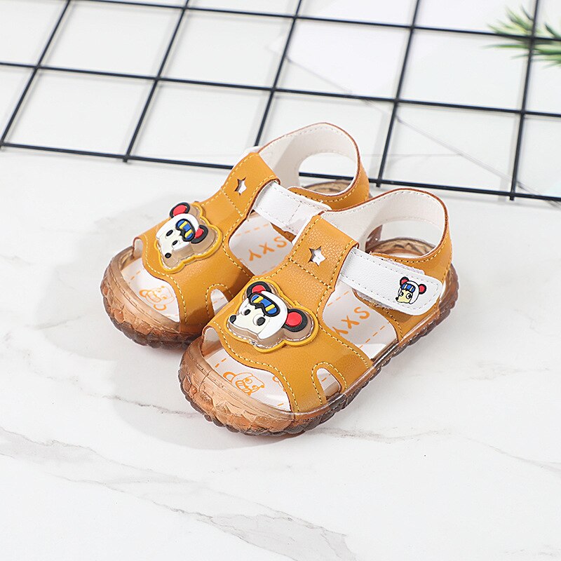 Zomer Mode Baby Boy Meisje Schoenen Cartoon Leuke Pu Zachte Bodem Sandalen Peuter Eerste Wandelaars Baby Schoenen S80: Orange / 18(Length 13cm)