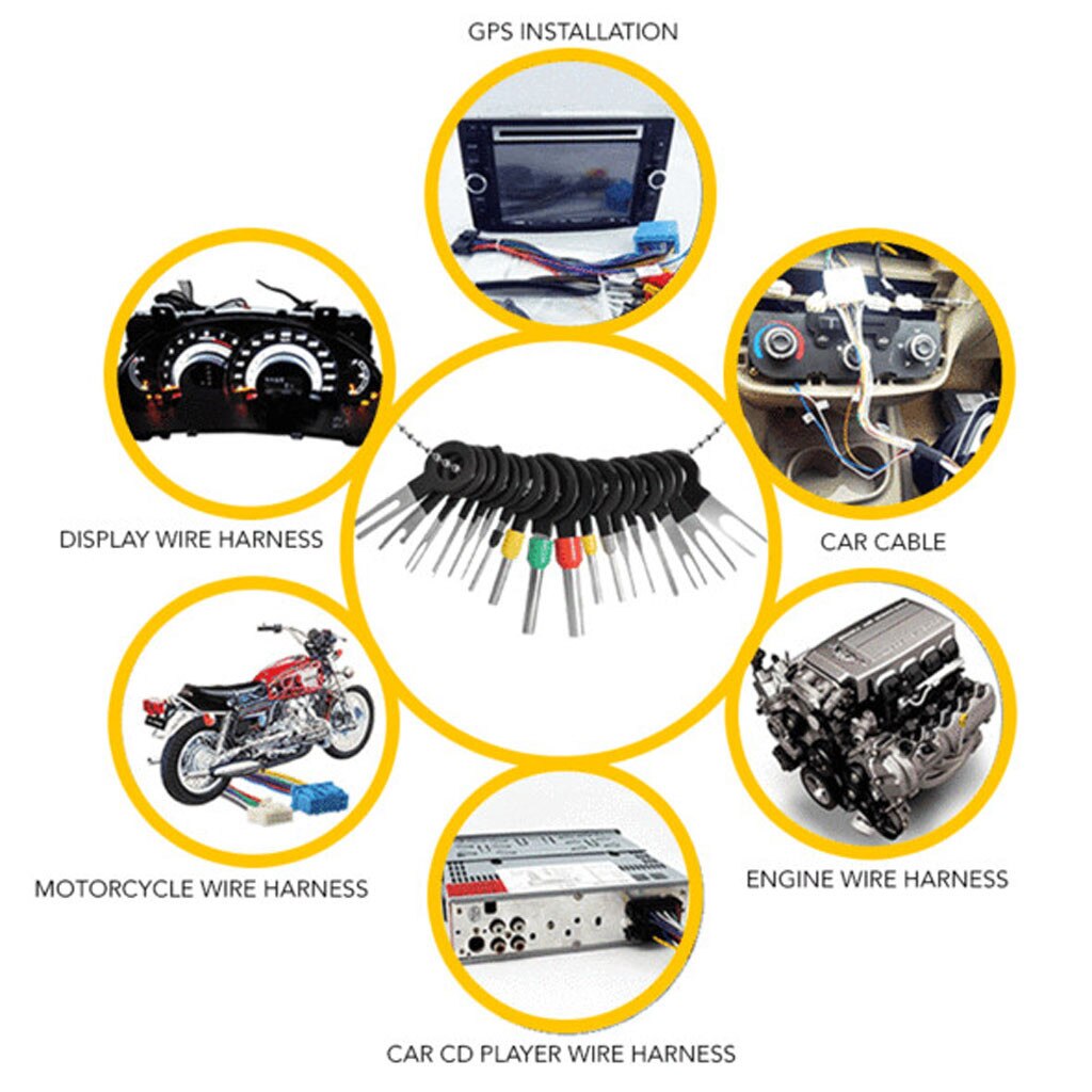 Terminal Auswerfer Bausatz Auto stecker Terminal entfernung werkzeug Nadel auswerfer drücken-Stift werkzeug kabelbaum Nadel Pflücker Auto Reparatur Werkzeug #93