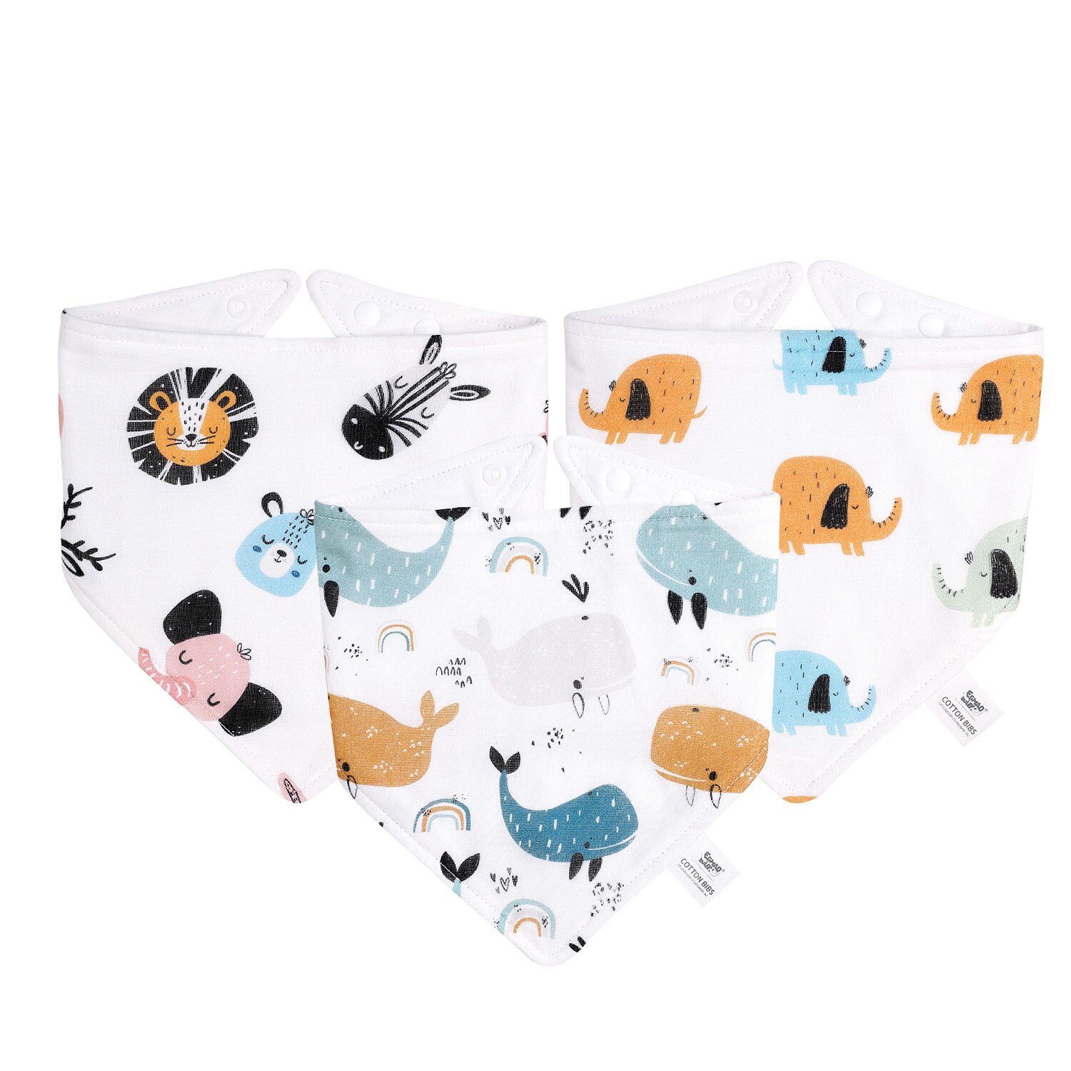 3Pc bavaglini Bandana in mussola per bambini triangolo Burp panni 100% cotone ragazzi ragazze bavaglini neonato asciugamano Saliva traspirante: EH30004