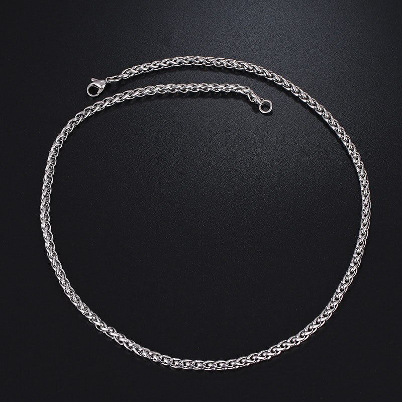 CACANA Stainless Steel Chain Necklaces For Man Women Gold Silver Color For Pendant Flower Basket Donot Fade Jewelry N1914: Silver / 24 inch 60 cm