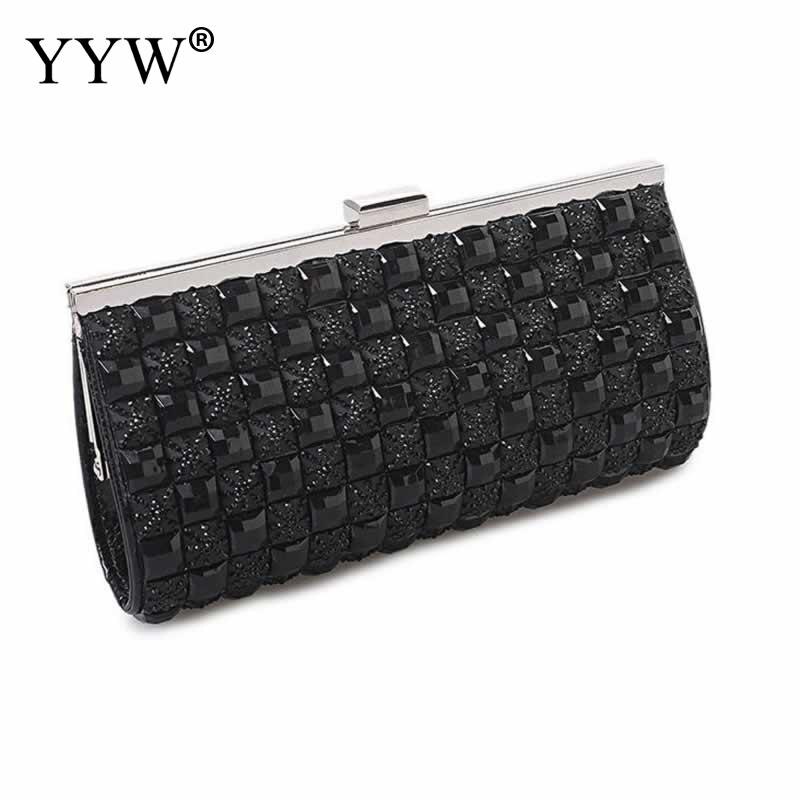 Lucky portátil moda embraiagens com strass xadrez bloqueio fecho sacos festa de noite sacos de casamento bolsas mini bolsa: 3