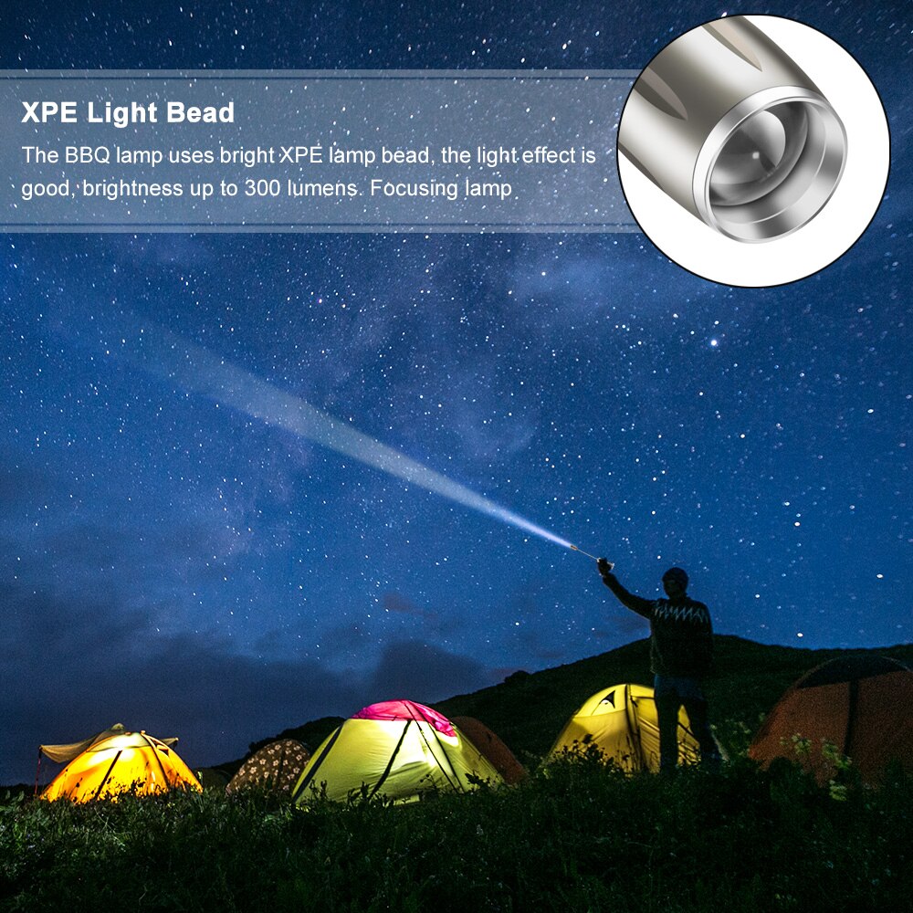 BBQ Light magnético BBQ Led Grill Light ajustable 360 grados Flexible cuello de cisne tornillo Abrazadera para al aire libre barbacoa herramientas