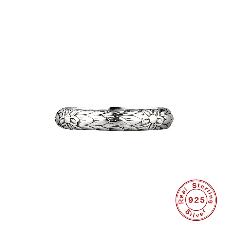 ROXI Vintage Flowers Leaves Rings for Women Girls Wedding Ring 925 Sterling Silver Finger Rings Engagement Ring Fine Jewelry