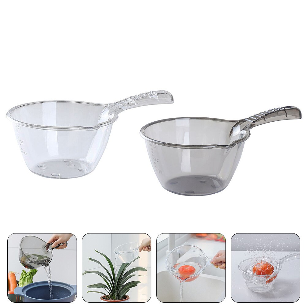 2Pcs Multipurpose Water Scoop Practical Kitchen Plastic Water Scoop for Home: Default Title