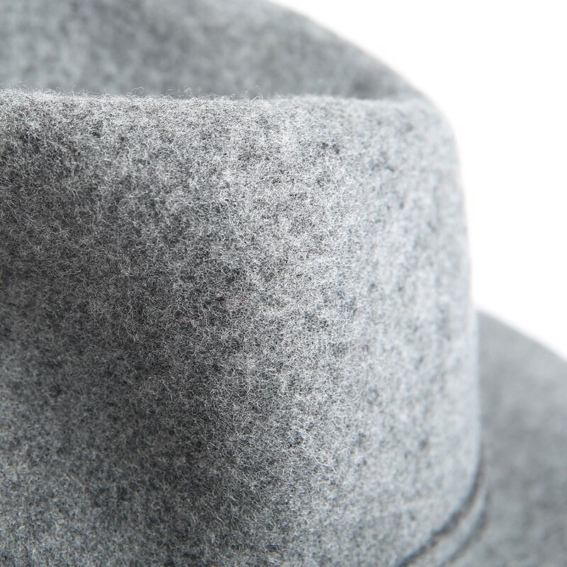 Lady 100% Wool Wide Brim Bucket Hat Woman Winter Felt Fedora 56-68CM