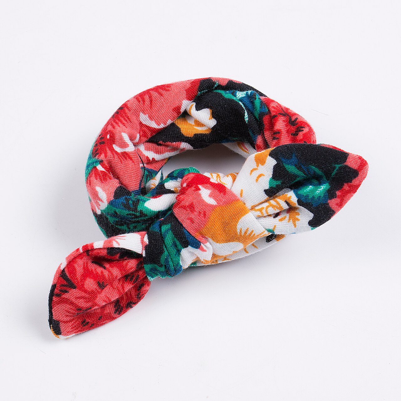 Diadema elástica Floral para niña pequeña, turbante elástico de flores, cinta para cabello de conejo, accesorios de bandas para el cabello