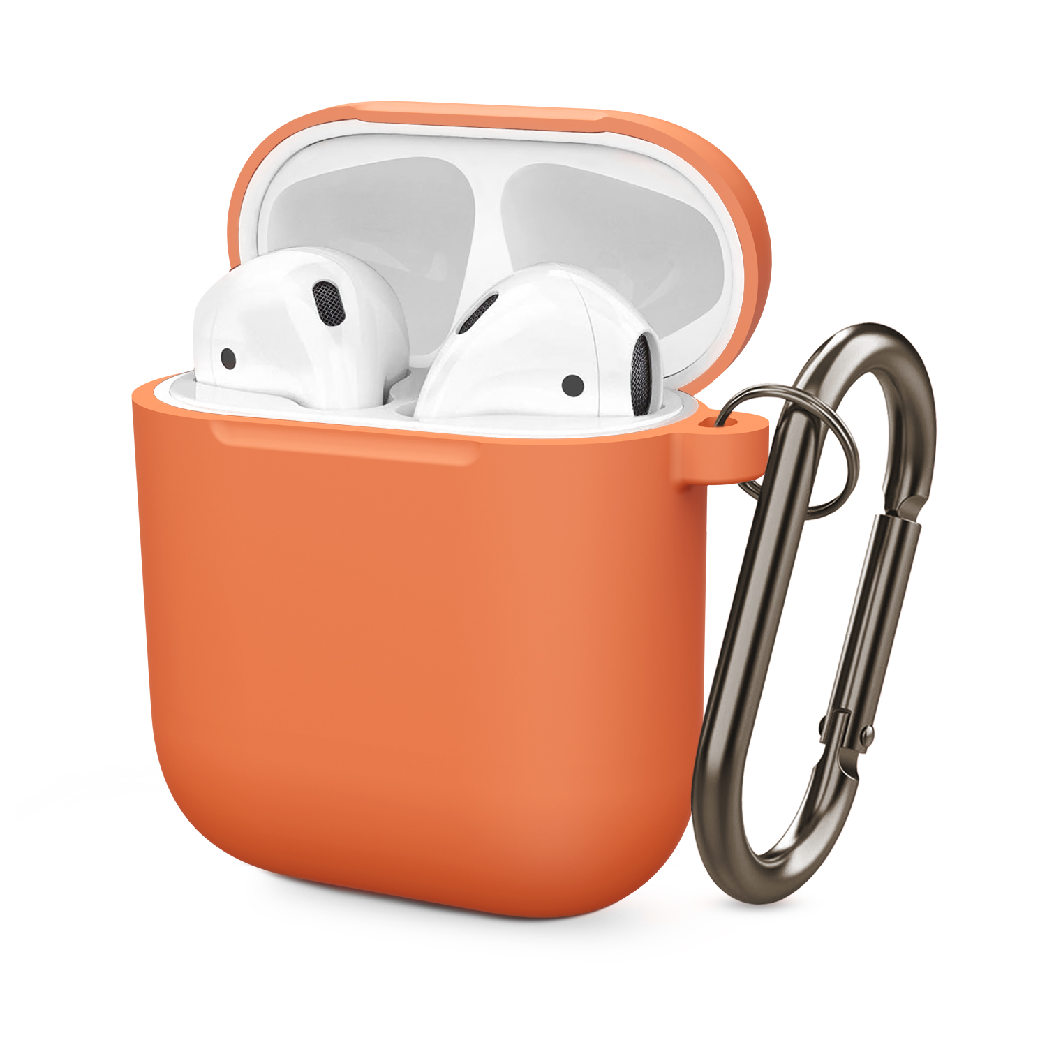 Siliconen hoes met haakafdekking voor Apple Airpods 1e 2e generatie 1 2 Beschermende schokbestendige draadloze koptelefoonhoes Oplaaddoos Zakken: LIGHT BLUE
