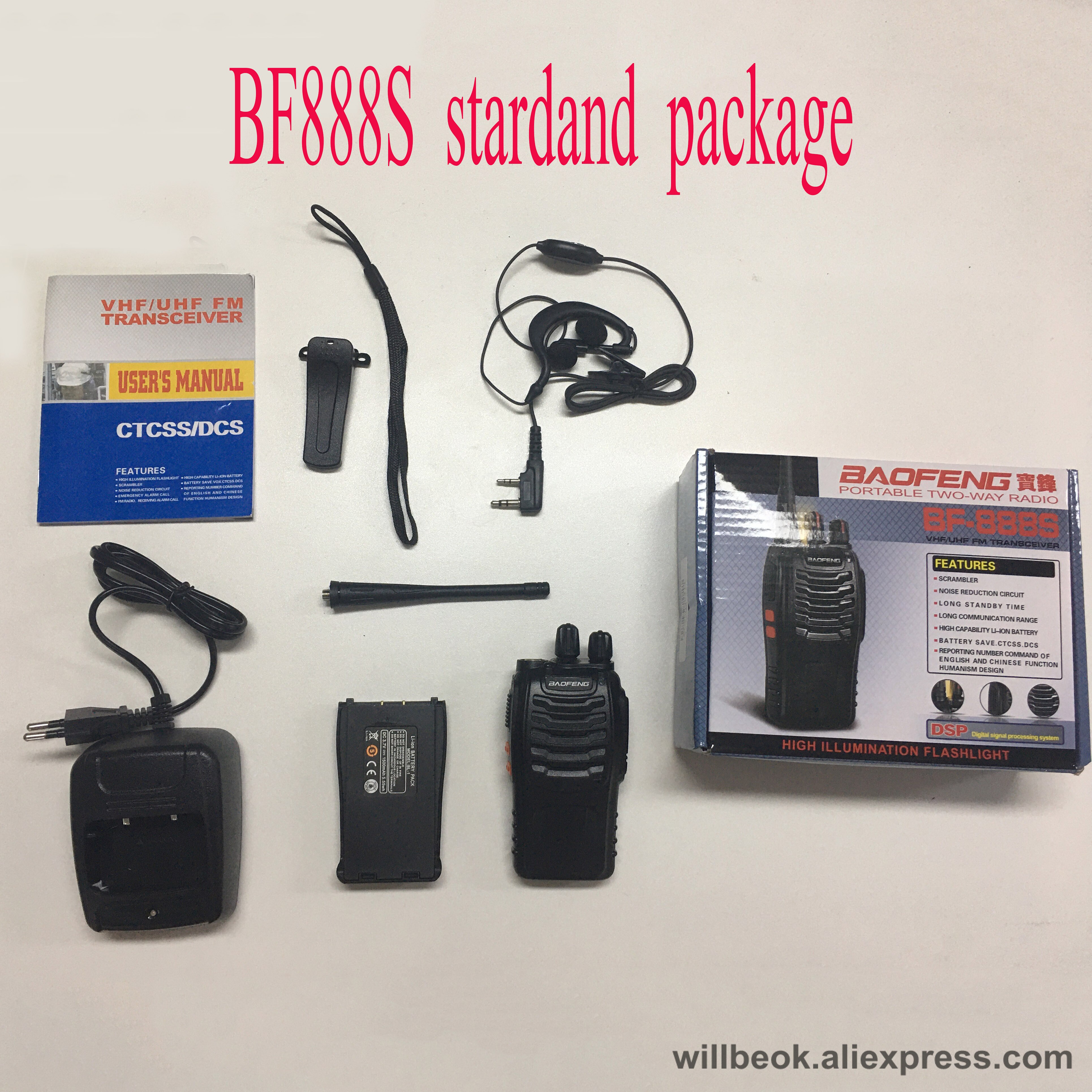 BF 888S talkie-walkie Stardand paquet dispositif Station de Radio Portable BF888s 5W Comunicador émetteur émetteur-récepteur ensemble de Radio: 1PCS stardand set / Australie Standard