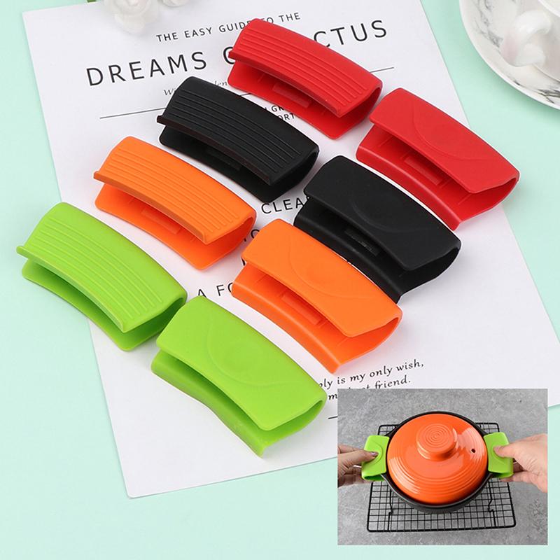 2Pcs Grip Siliconen Pot Houder Mouw Pot Handschoen Antislip Pot Handvat Cover Grip Keuken Tool Te Voorkomen brandwonden Beschermhoes