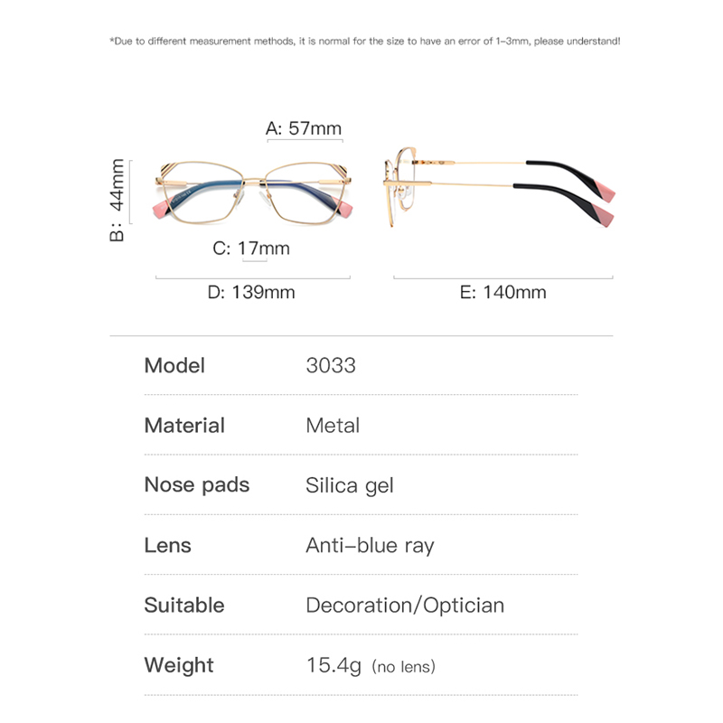 2022 Women Glasses Frame Stylish Female Optical Eyeglasses Prescription Eyewear Full Rim Cat Eye Alloy Spectacle