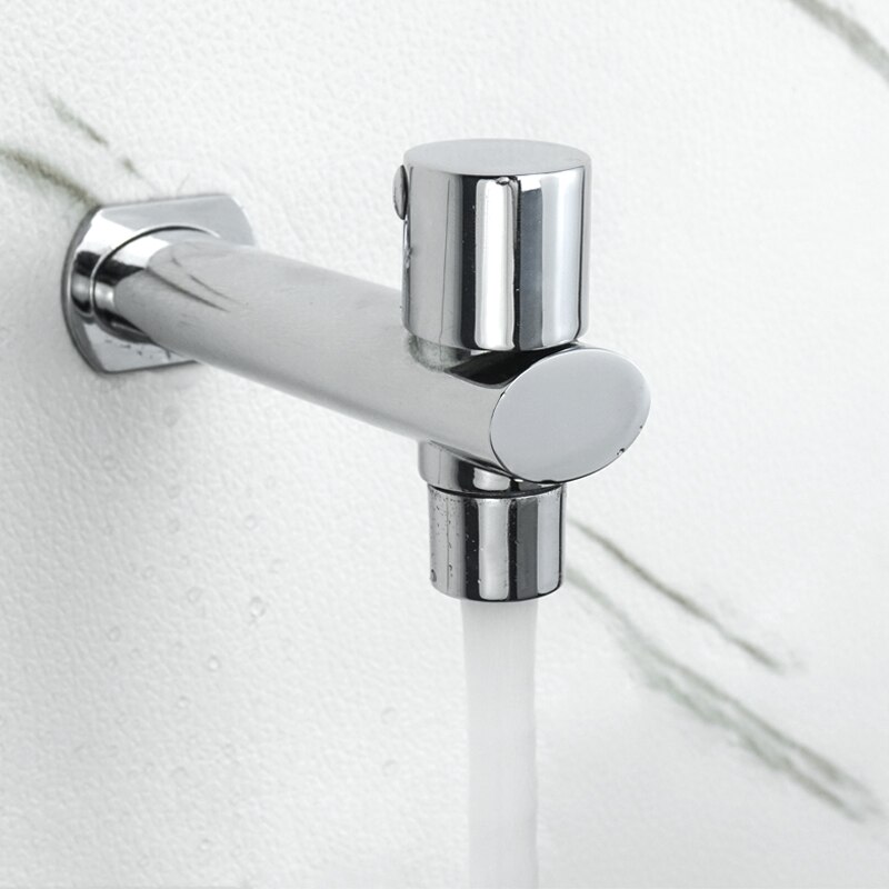 Chrome Outdoor Faucet Garden Bibcock Tap Bathroom Washing Machine Mop Pool Faucet Brass Single or Double Outlet Toilet Bibcocks