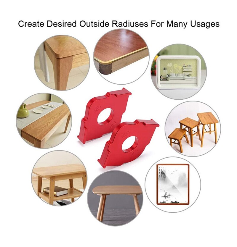 Woodworking Trimming Radius Jig Router Templates Aluminium Alloy Radius Corners R15 R20