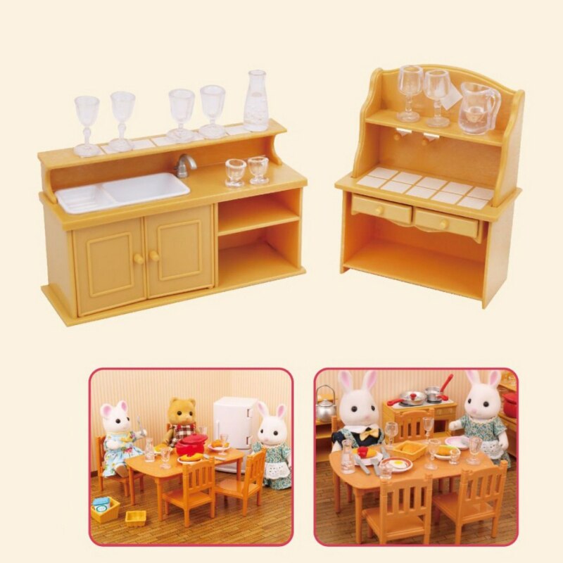 Foresta Famiglia Villa 1:12 Mobili Set Giocattolo FAI DA TE Miniatura Piccolo Dollhouse Fluttuazione Letto Set Casa di Bambola Giocattoli Per I Bambini