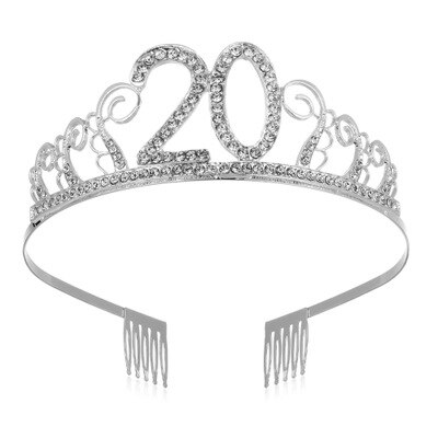 Décorations de fête d'anniversaire pour adultes, 30, 40, 50, diadème en cristal, couronne de princesse, accessoires, décoration de joyeux 30 ans: 20