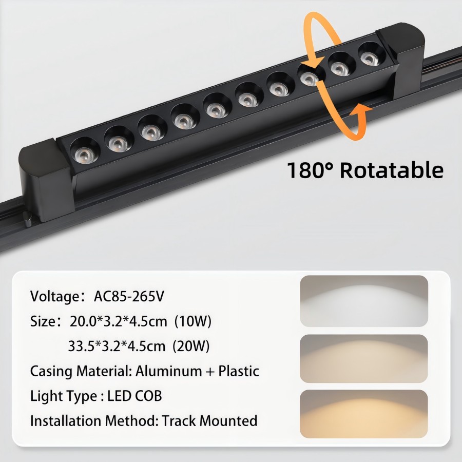 LED Flutlicht Lange Streifen Schienenlicht Für Decke AC85V-265V Downlight Schiene setzt10W 20W Zauberstab Lampe LED Spur Rrail kleidung Einkaufen: Orange / 10w / Blau