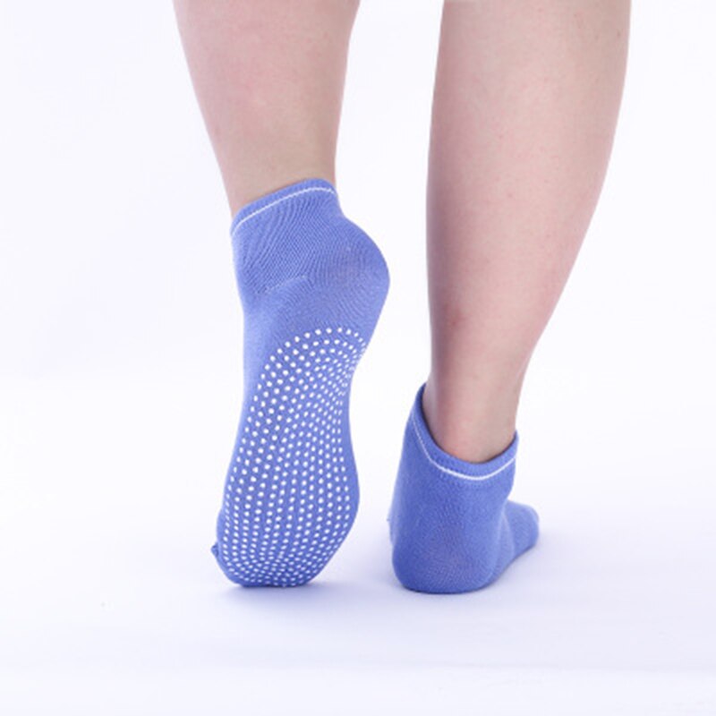 1 par sport skridsikre yoga sokker silikone gym pilates ballet fitness sports sokker bomuld åndbar elasticitet kvinders sokker