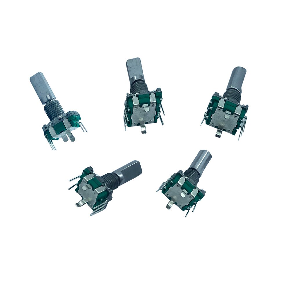 5pcs/EC11360 degree rotary encoder button 5-pin long handle 20MM, with built-in button switch, with rotating cap