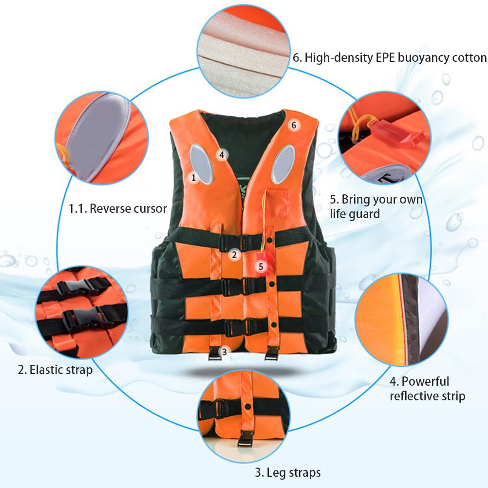 Adult Life Vest Jacket Polyester Swimming Boating Ski Surfing Survival Drifting Life Vest With Whistle Water Sports Life Vest