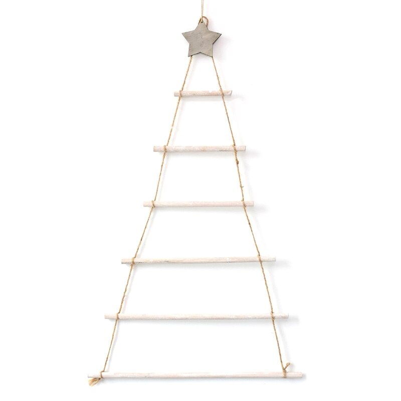 Nordic Stijl Diy Houten Kerstboom Kunstmatige Nep Kinderen Ornamenten Muur Opknoping Decoratie Voor Thuis Nieuwjaar: -W