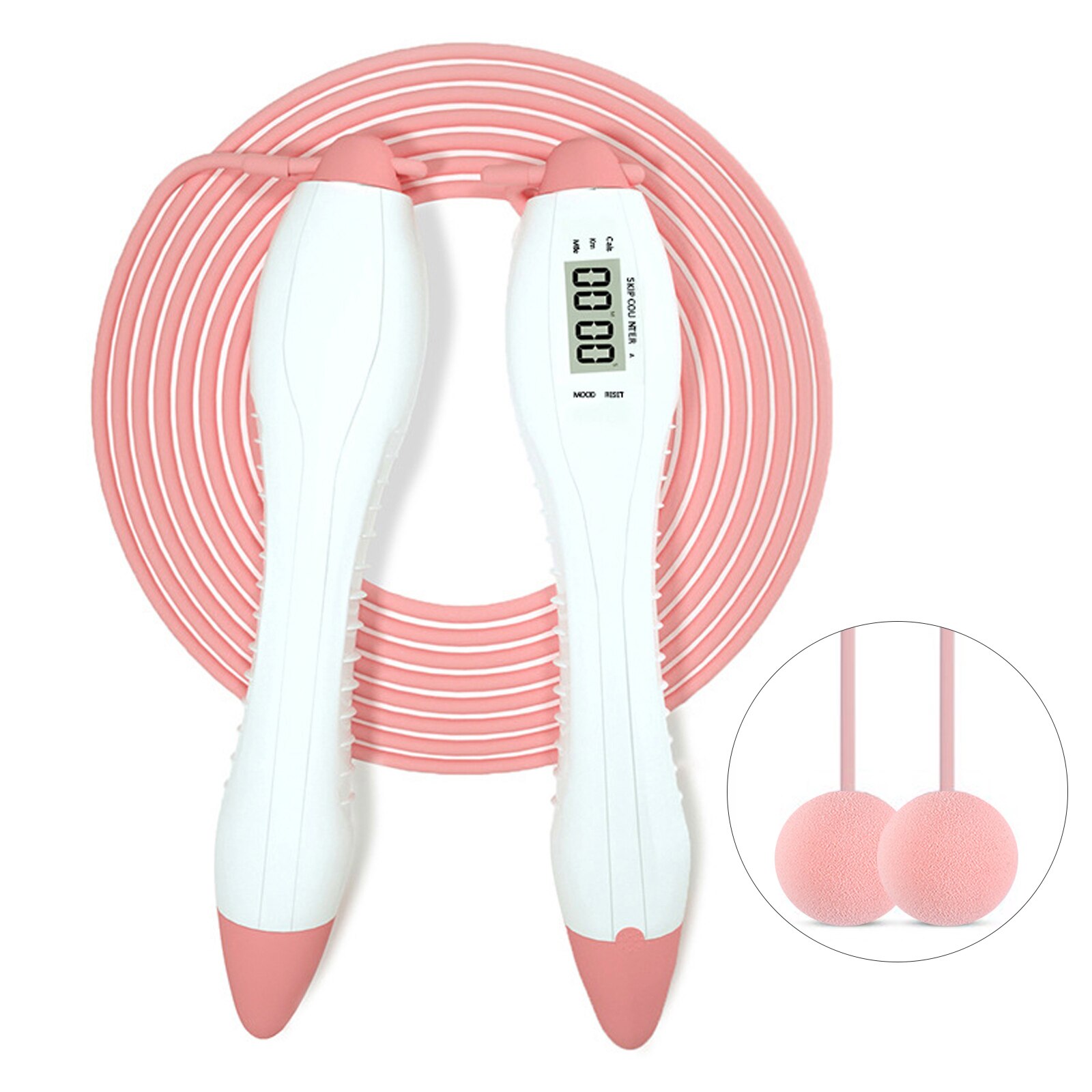 Skipping Rope with Smart Counter Children Adults Cordless Jumping Rope Calories Kilometers Miles Setting Training Fitness