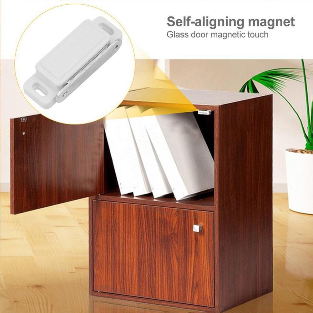 Small Magnetic Door Catches Kitchen Cupboard Wardrobe Cabinet Hardware Latch Brown Cabinet Catch Screw White R2L0