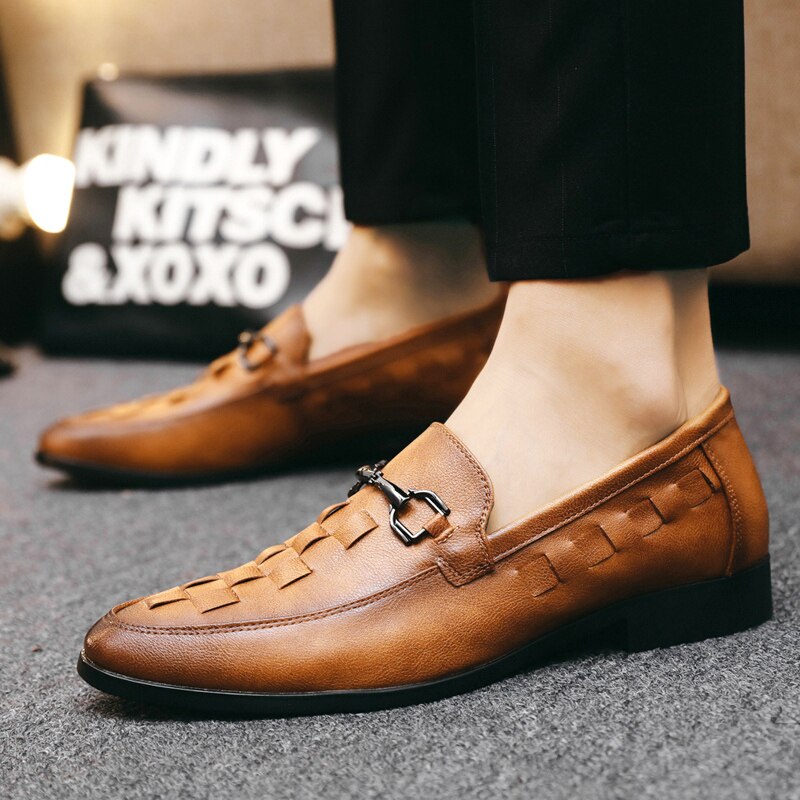 Mocasines náuticos para hombre, zapatos planos informales, sin cordones, para exteriores, otoño: brown / 6,5