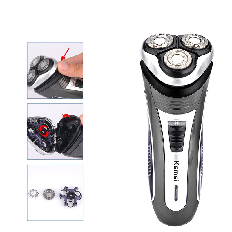 Kemei Electric Shaver Men Razor Rechargeable Beard Shaving Machine Trimmer Hair Cutter